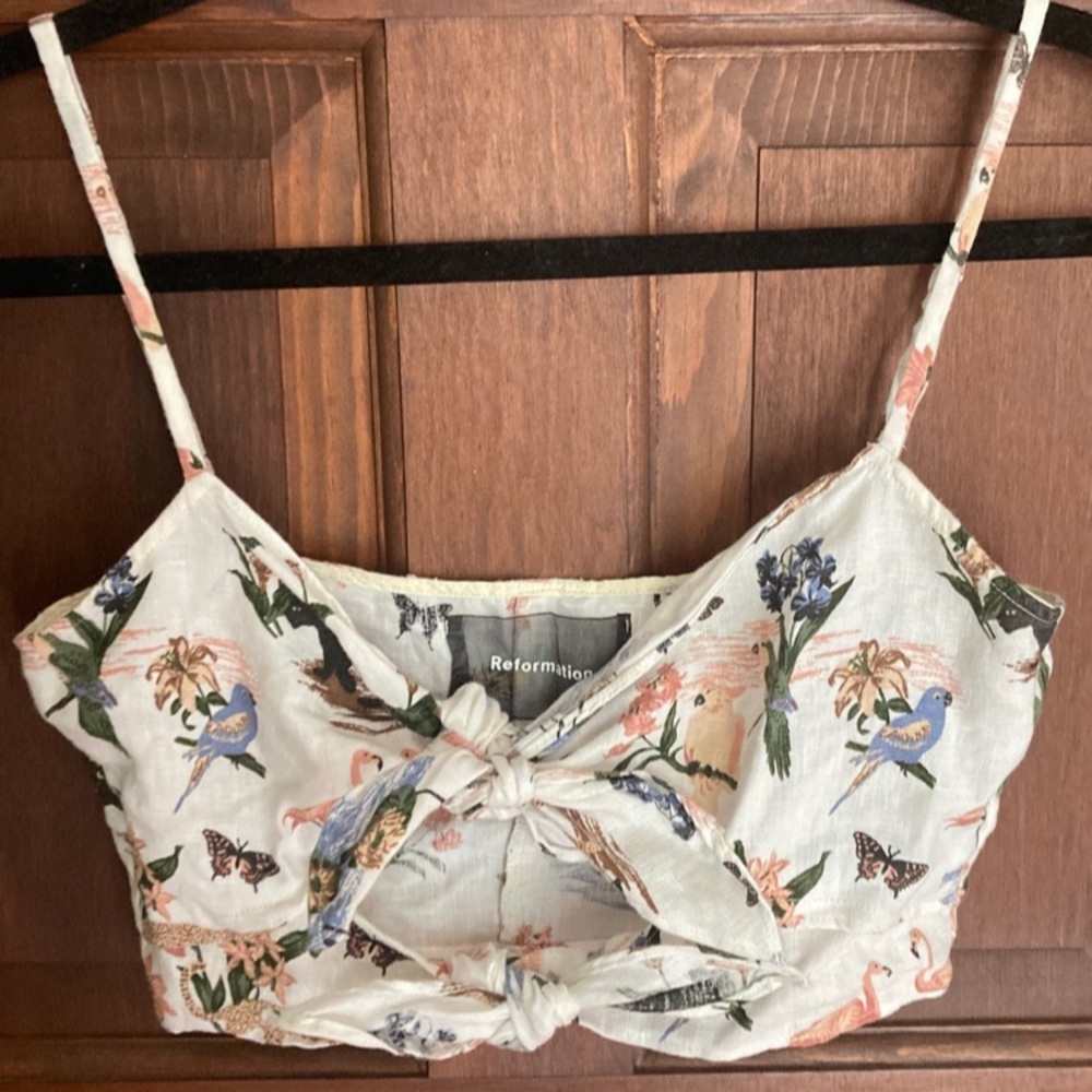 Reformation linen bra top